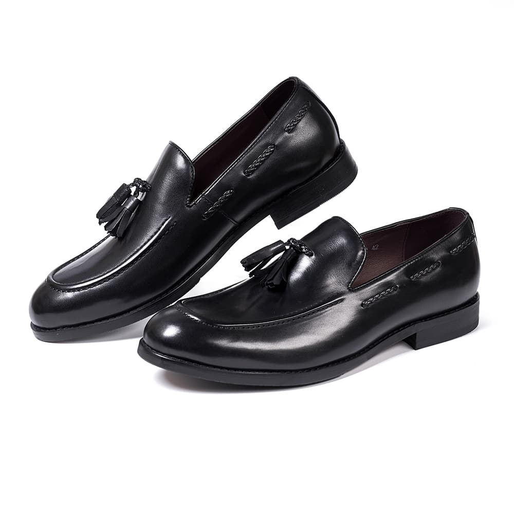 Chaussures pour hommes Mocassins à pampilles Cuir de vachette Pointu Slip-on Chaussures pour hommes Chaussures en cuir décontractées pour hommes Chaussures habillées pour hommes