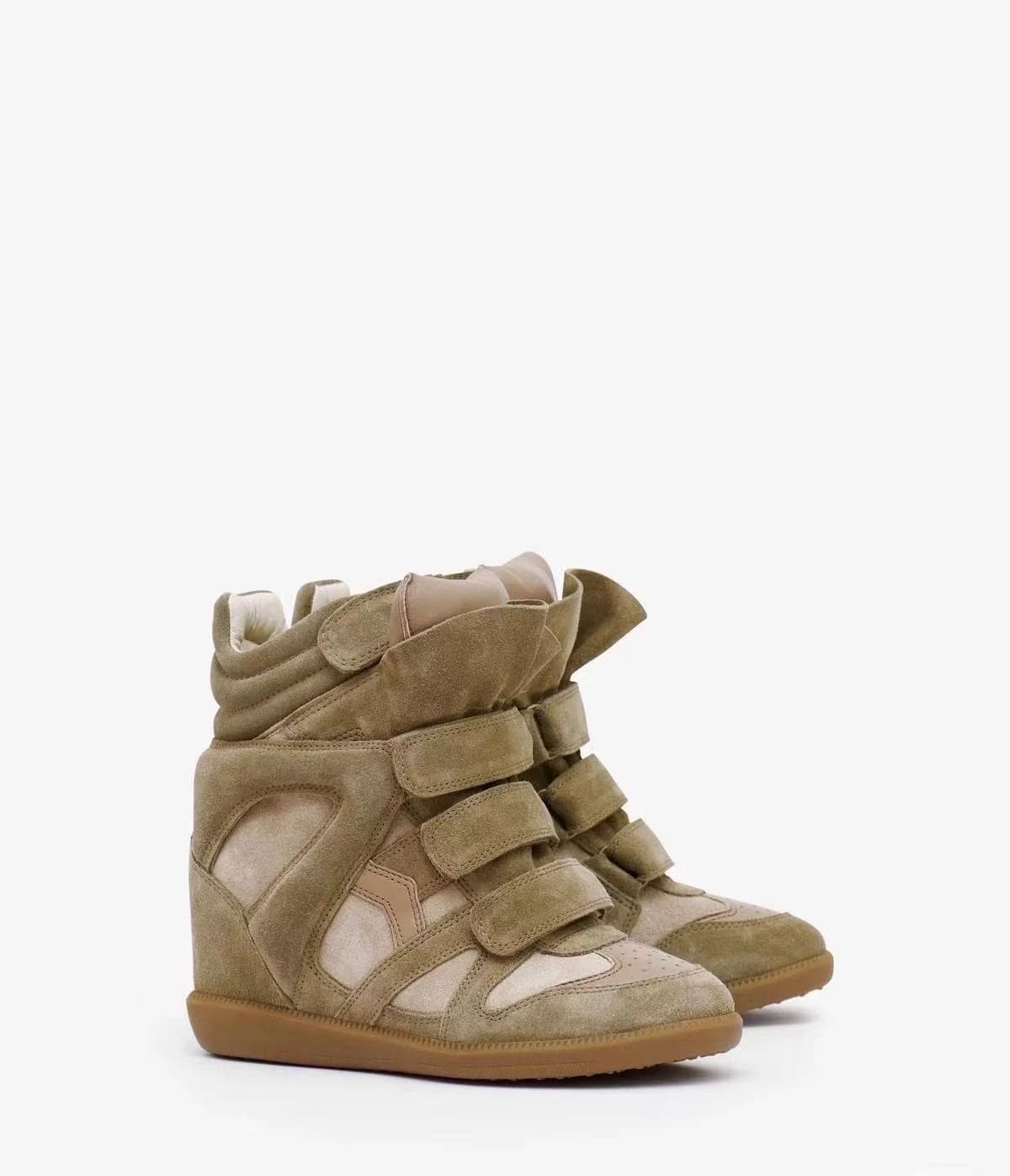 Chaussures montantes Isa pour femmes, en cuir véritable, talon compensé intérieur de 7 cm, pointure 26 (adaptées aux petites tailles).