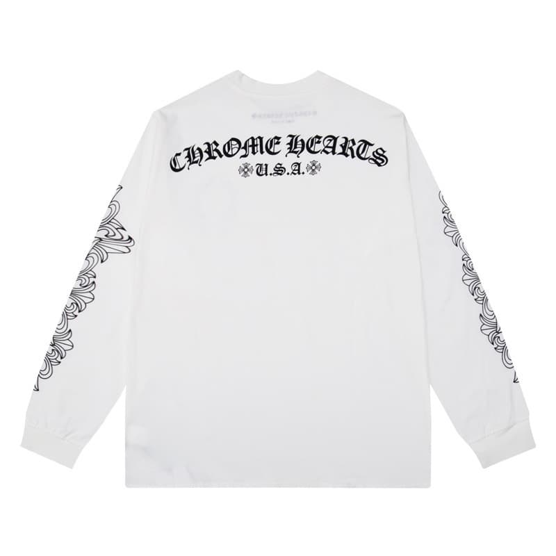 Collection de t-shirts à manches longues unisexes en pur coton double fil de haute qualité Chrome Heart