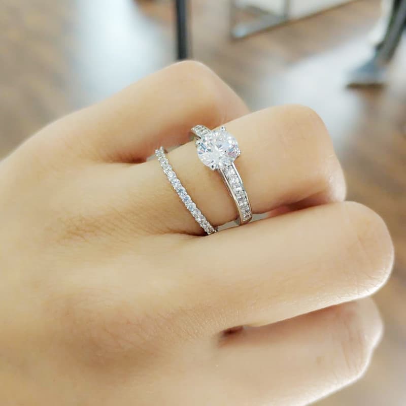 Love Promise Ring Set Female Element Crystal Ring