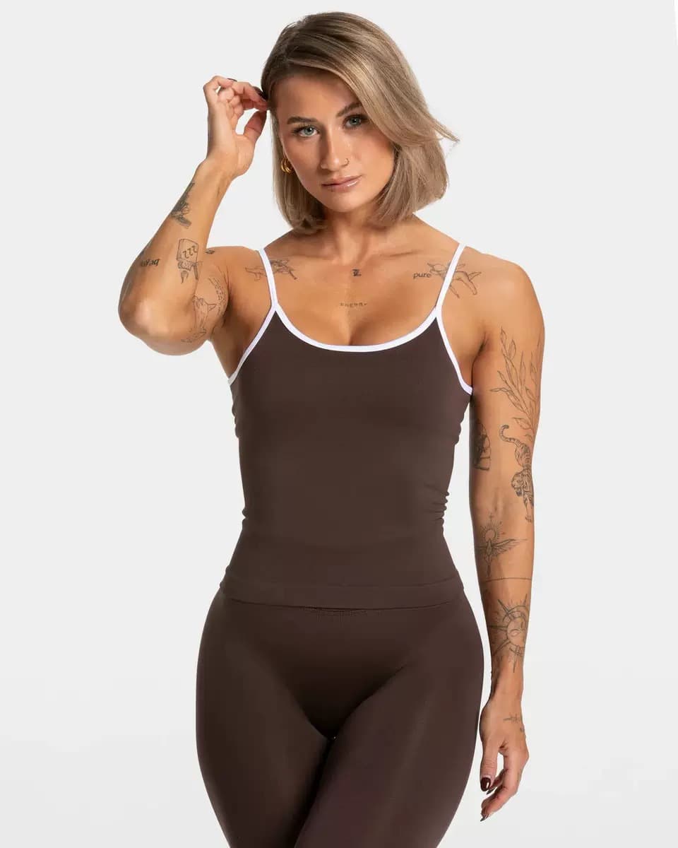 Ensemble débardeur et short de yoga ajusté sans coutures à blocs de couleur - Un article très populaire