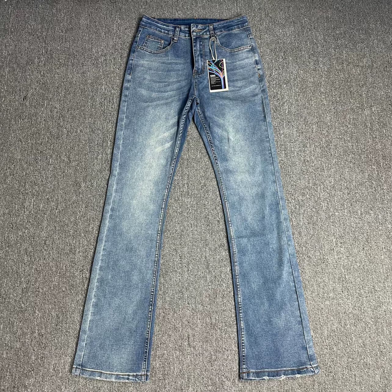 Men's Vintage 517 Inspired Cleanfit Jeans - Slim Bootcut Washed Denim Pants With Stretch For Retro Style