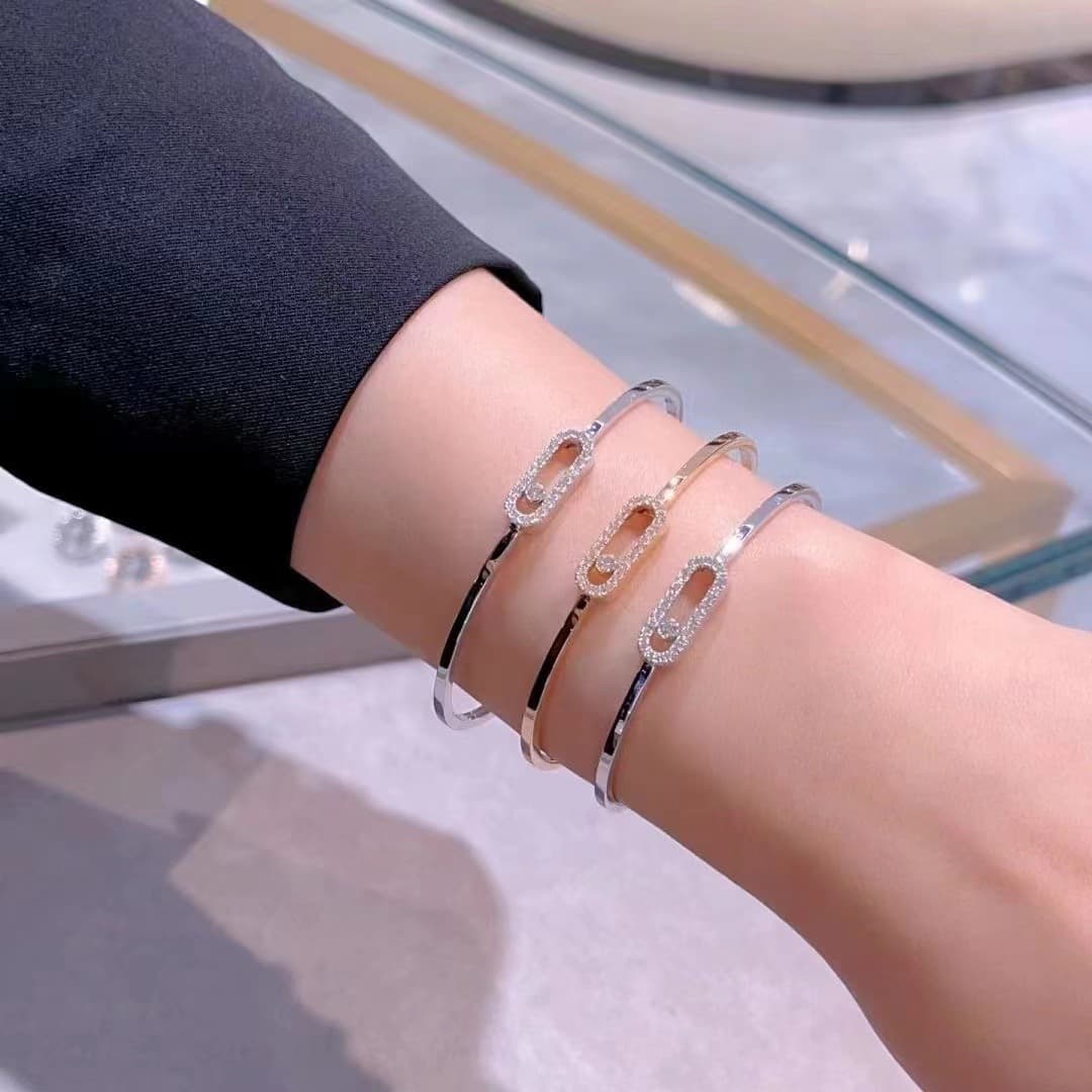 Meijia For Women Single Sliding Full Diamond Smart Fashion Versatile High-end Rose Gold Bracelet Women's Jewelry