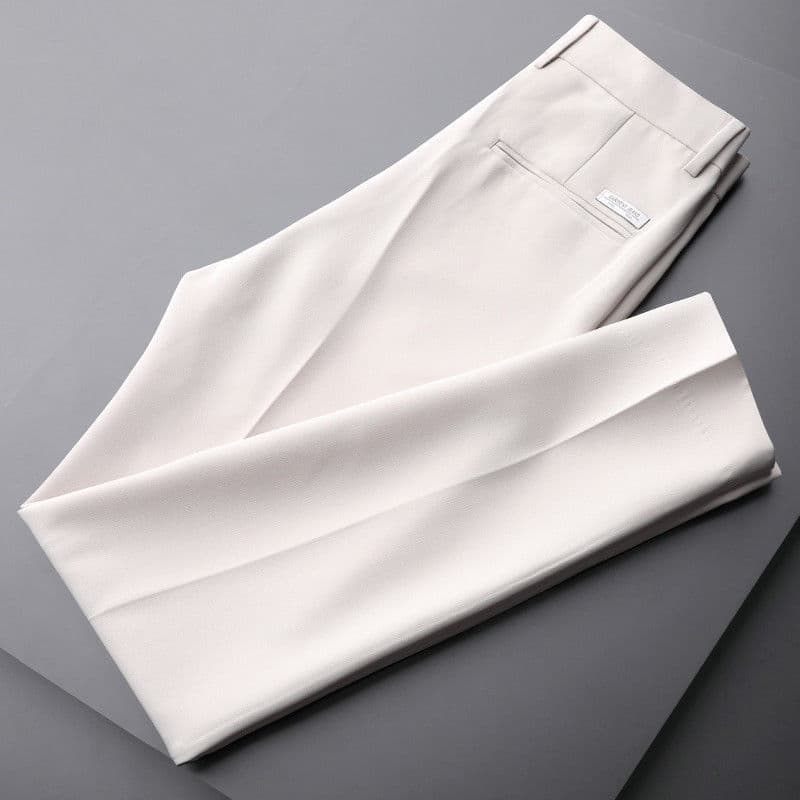 Men's Clothing White Trousers Spring And Summer Thin Beige Trousers Men's Casual Trousers Suit Men's Drape Straight