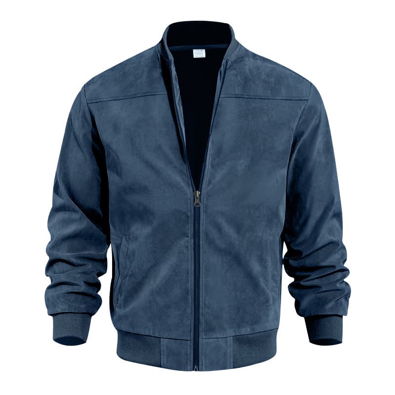 Men's Clothing Autumn Men's Stand Collar Suede Jacket Coat Retro Zipper Cardigan Casual Jacket Cross Border Supply