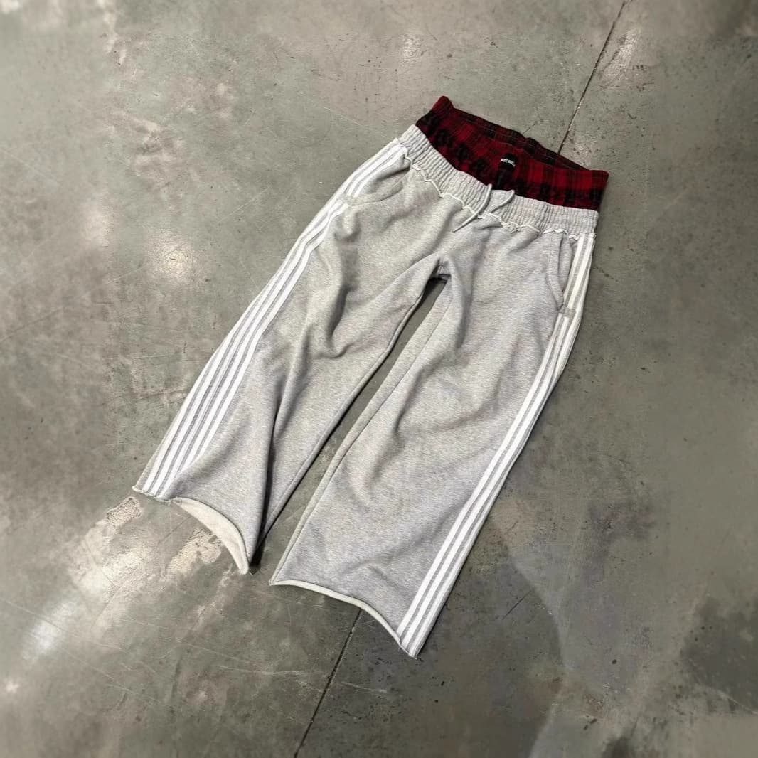 Men's Clothing Autumn New American Retro Double Waist Stitching Design Sports Casual Trousers