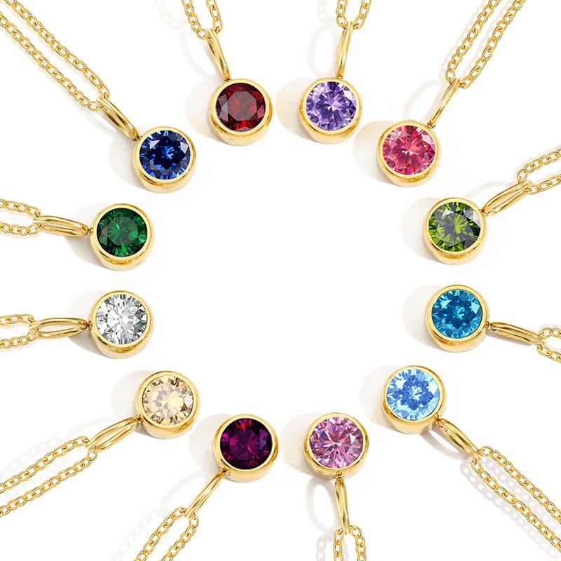 New Year's Gift Happy Diamonds Rose Gold Round Single Diamond Necklace Best Wishes For A Luxurious Birthday Gift With Precious Stones