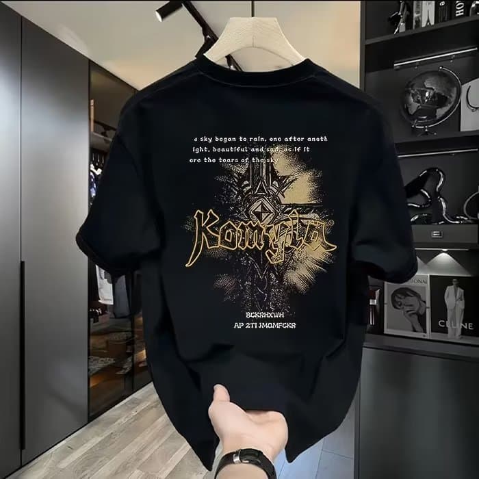 Men's Clothing Heavy cotton brand printed men's short sleeved T shirt new summer hot style casual T shirt