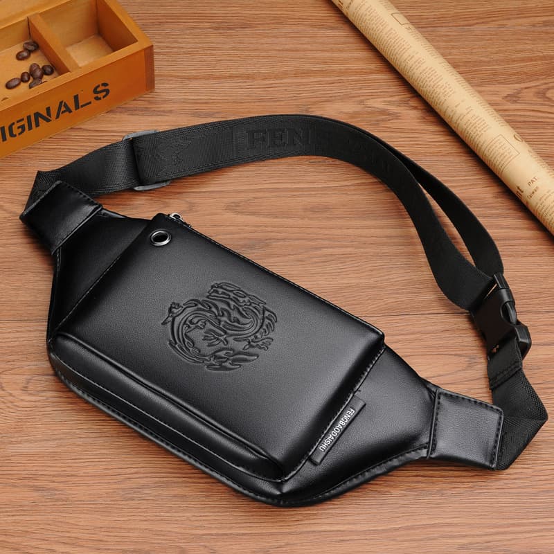 Men's waist bag, large capacity, trendy men's chest bag, sports and leisure crossbody bag, shoulder fashion backpack, cross-border men's bag