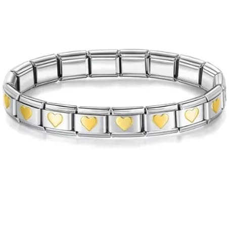 Jewelry & AccessoriesWatch Strap DIY Module 18 Section Pattern Stainless Steel Love Bracelet Elastic Seiko Italian Charms