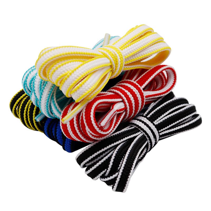 Shoelaces 6mm Wide Semi Circular Flat Empty Two Color Shoelaces Suitable For Sneakers, Dad Shoes, Sports Shoes And Casual Shoes