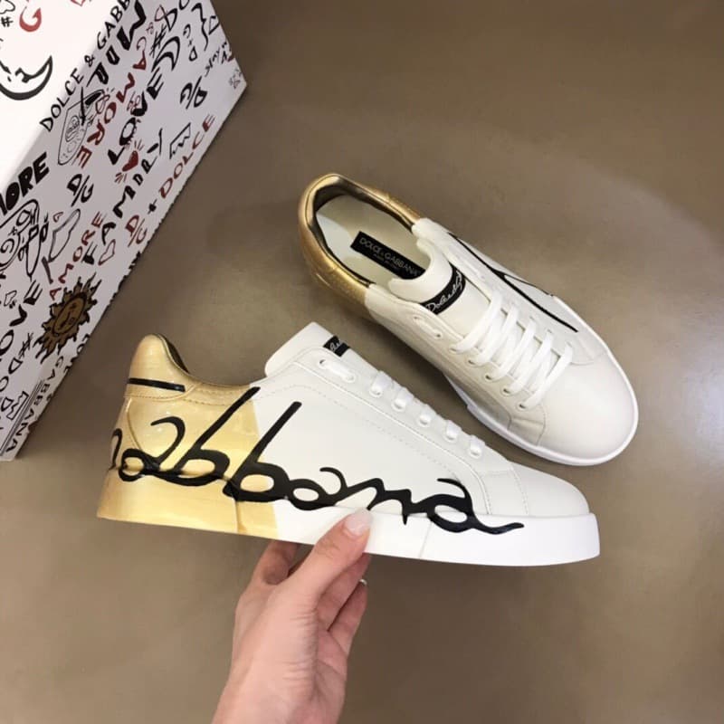 Baskets D&G New Graffiti pour homme, chaussures blanches polyvalentes et tendance, garanties qualité