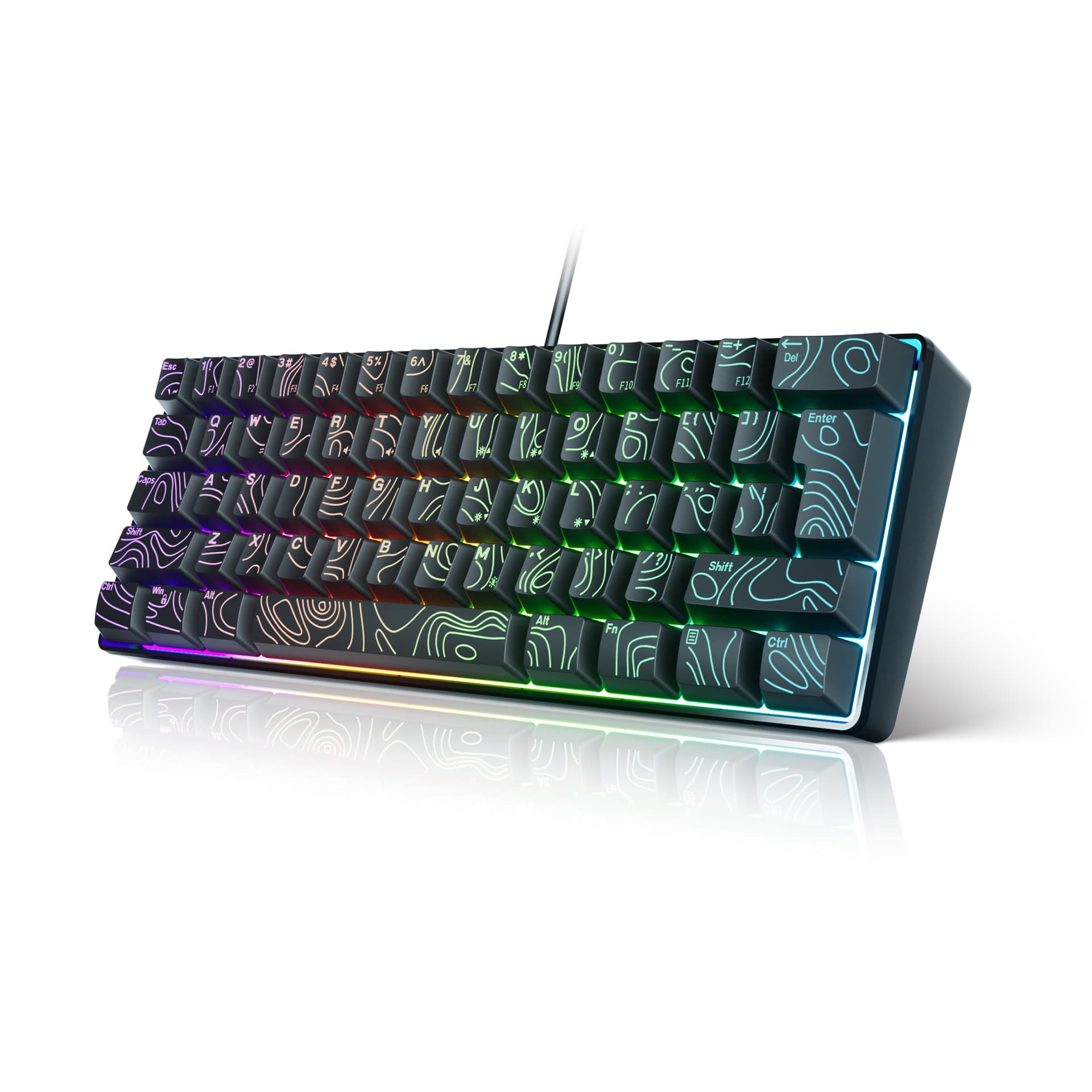 G61 Contour Keycap Transparent Keyboard RGB Luminous Compact Membrane Keyboard Desktop Computer Keyboard Factory