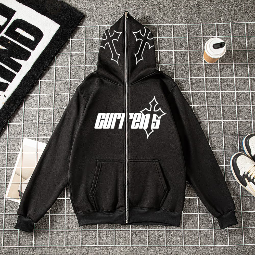Y2K Casual Full American Cardigan Jacket Autumn/winter Plush Zip Hoodie