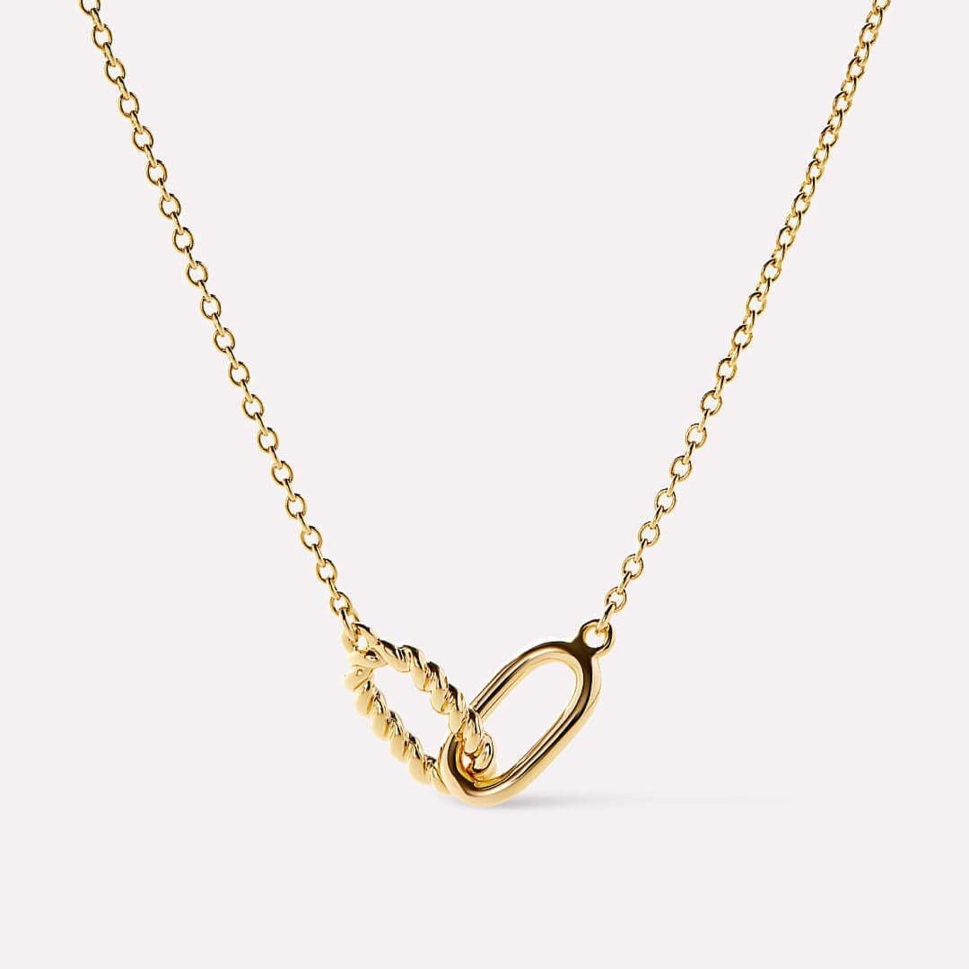 Women's Jewelry Design Style Double Circle Necklace Interlocking Circle Pendant Clavicle Chain Ladies Fashion Stainless Steel