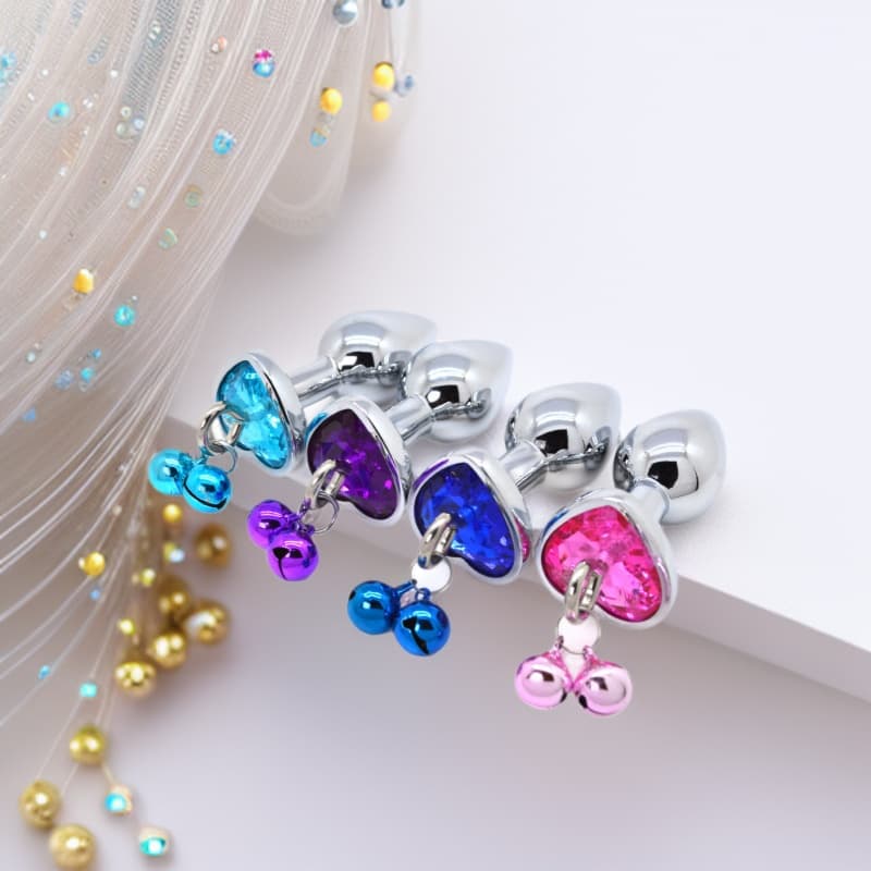 Metal Plug Heart-shaped Bell Anal Expansion Masturbation Adult Alternative Sex Toy Design Flirting