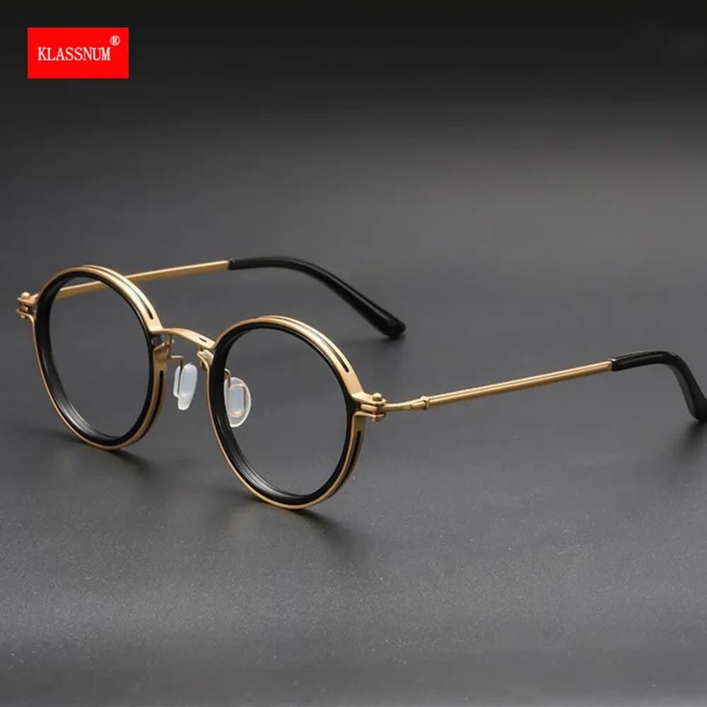 Reading Glasses Men Luxury Round Frame Magnifying Glasses Clear Lens Anti Blue Light Glasses Men Women Metal Reading Glasses New