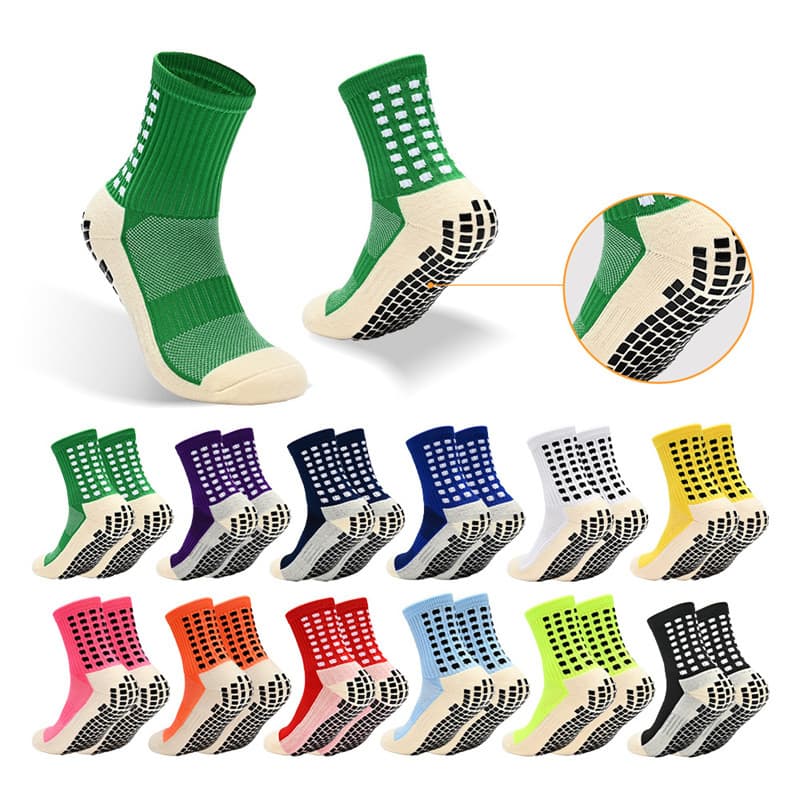 Anti Slip Men's Football Socks Mid Tube Sports Socks Professional Training Thickened Sweat Absorbent Shock Absorbing Towel Bottom Ball Socks
