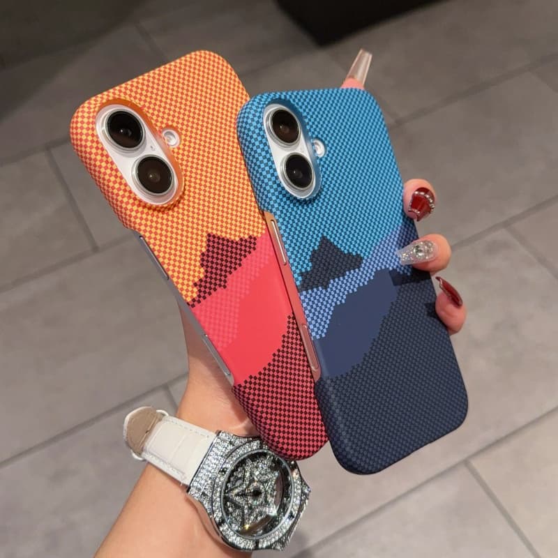 Ultra Thin Hard PC Carbon Fiber Pattern Matte Case For IPhone 15 14 Max 16 Pro Plus 13 12 Shockproof Cover
