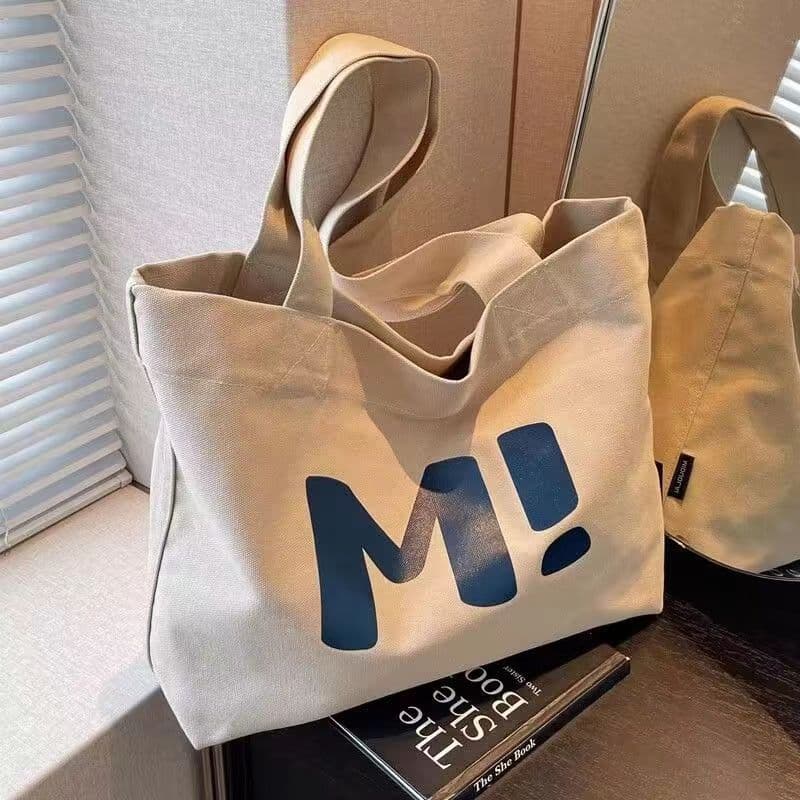 Canvas Bag For Women, Large Capacity, Sturdy Supermarket Shopping Bag, Simple And Versatile, One Shoulder Tote Bag