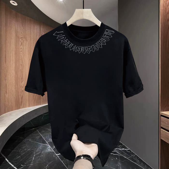 Men's Clothing Printed Cotton Boys Short Sleeved T Shirt Summer New Round Neck T Shirt Versatile Men's Tops