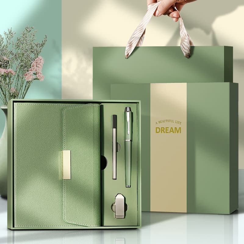 Notebooks Fashion Creative Office Gift Box Meeting Diary Tri Fold Conference Notebook Diary Can Print Corporate Logo