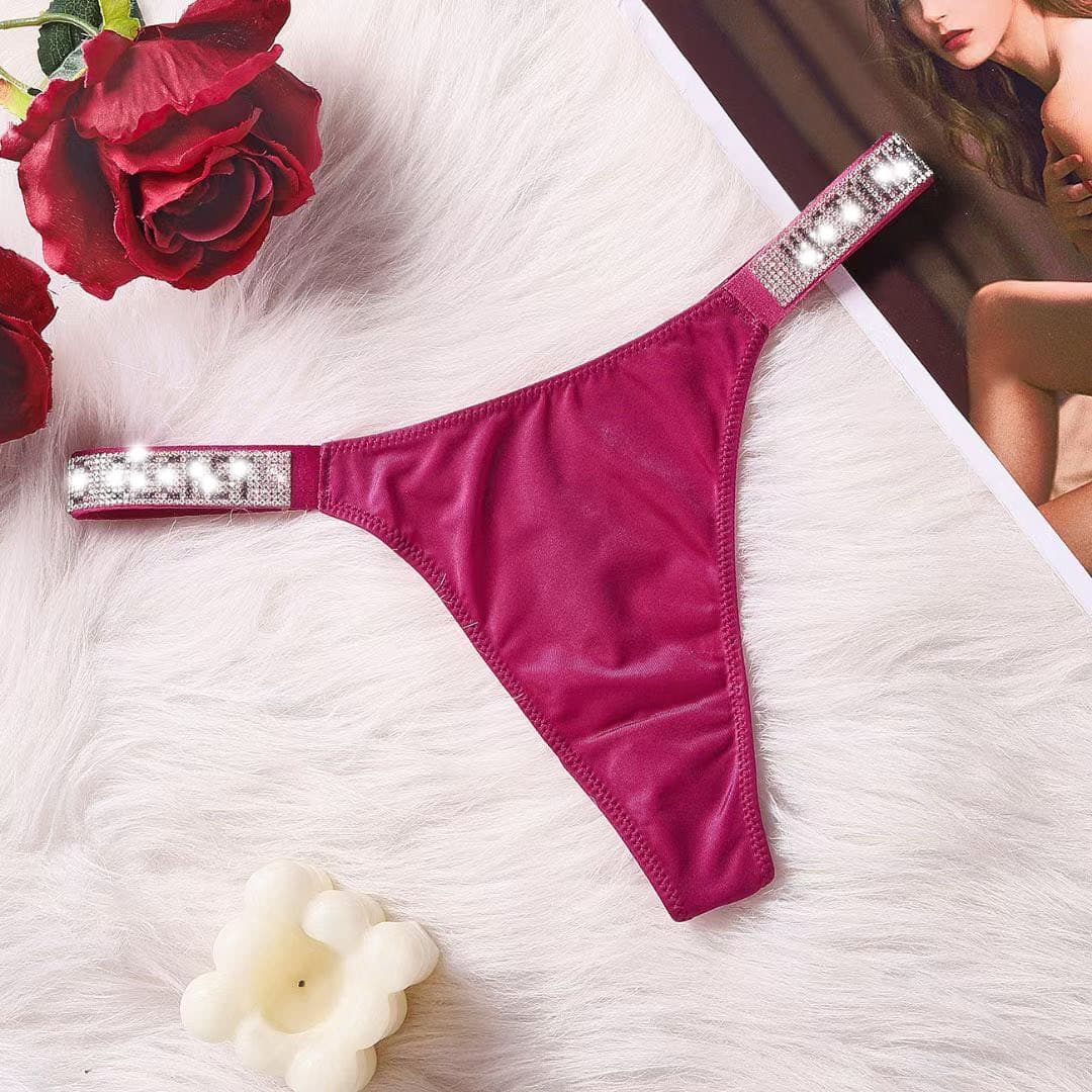 Sans couture VS lettre Glitter G String String culotte femme