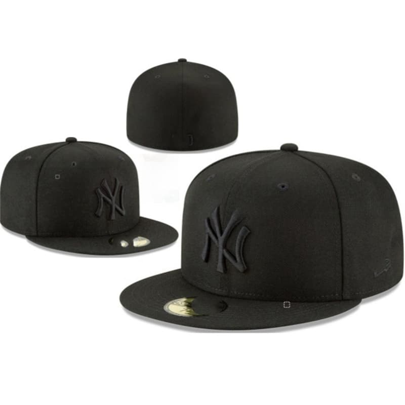 Casquette de baseball classique de couleur unie à couverture complète de l'équipe de la ligue professionnelle des Dodgers et des Yankees à visiè