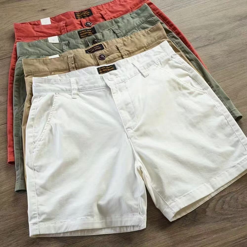 Men's Clothing Men's Slim Straight Trousers Men's Three Quarter Shorts Men's Trendy Four Quarter Pants