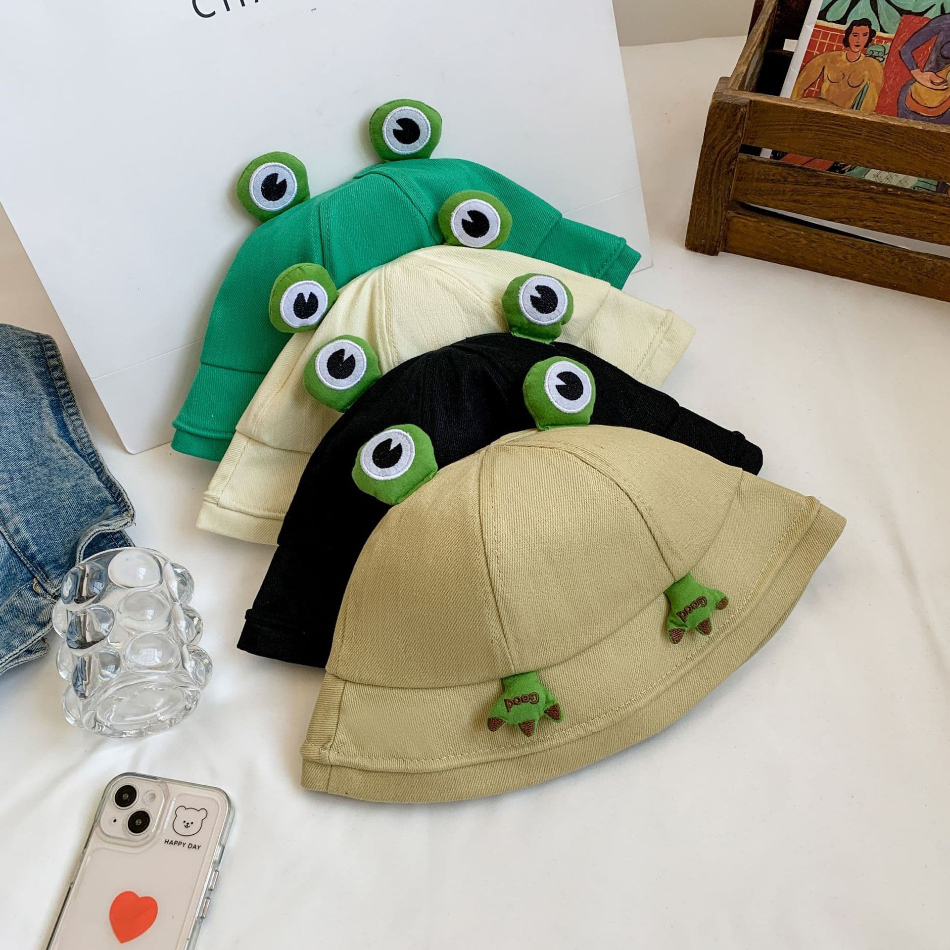 Cute Frog Hat Female Fashion Fisherman Hat Style Student Cartoon Sun Hat Basin Hat