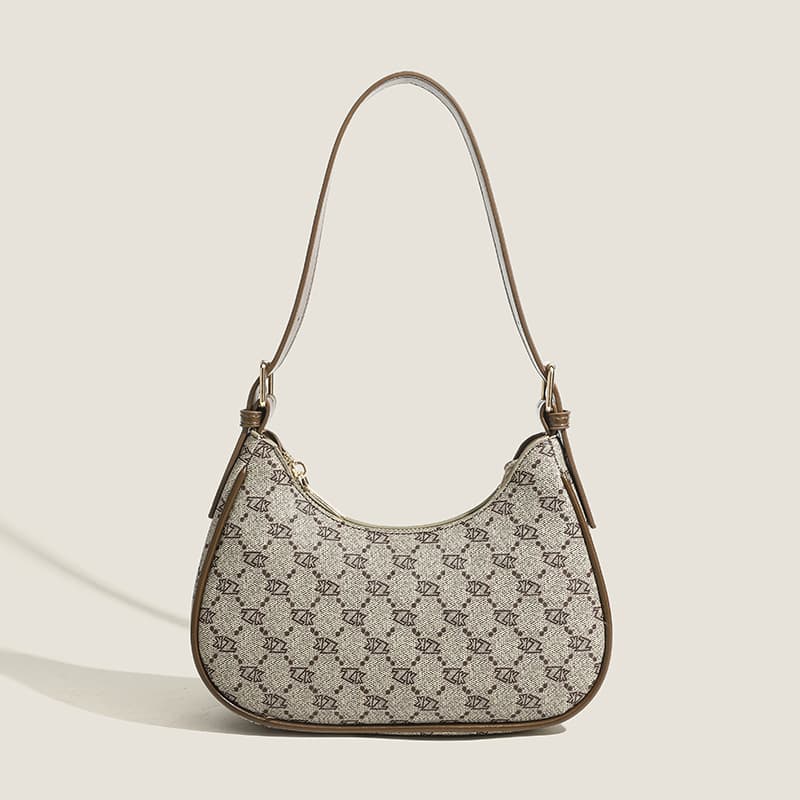 Trendy niche design high end baguette underarm bag versatile simple printed handbag shoulder bag