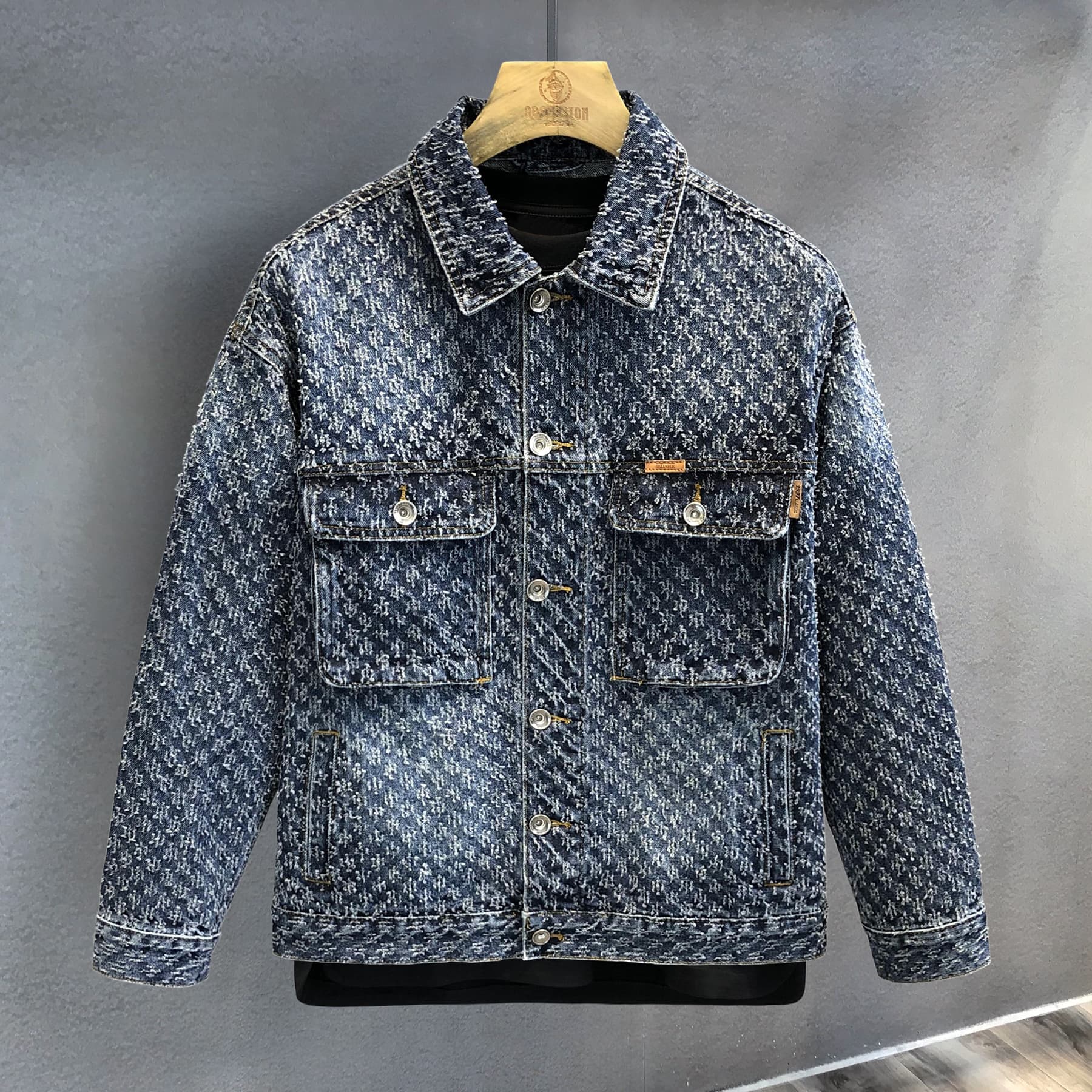 Men's Clothing High Grade Cat Claw Fashion Niche High End Denim Jacket Men's Handsome High Street Retro Jacket Trend