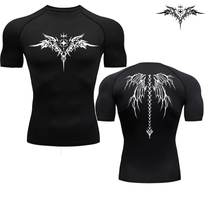Men's Clothing Compression Shirt Black Fitness T Shirt Men's Muscle Quick Drying Fitness Sportswear Sun Protection Sports Close Fitting