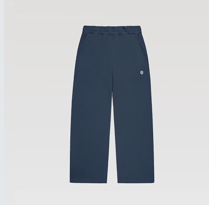 Ensemble unisexe à capuche brodée, manches longues, noir et bleu, style sportswear confortable et ample, composé d'un sweat-shirt et d'un pantalon
