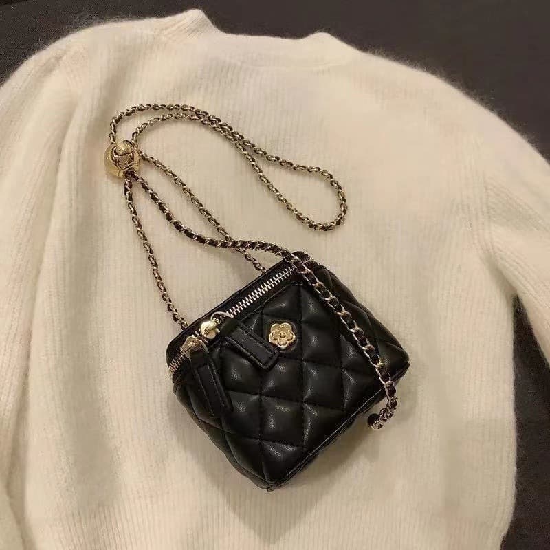 Secret Garden Camellia Quilted Chain Box Small For Women Summer Mini Shoulder Crossbody Bag 2023 New Trend
