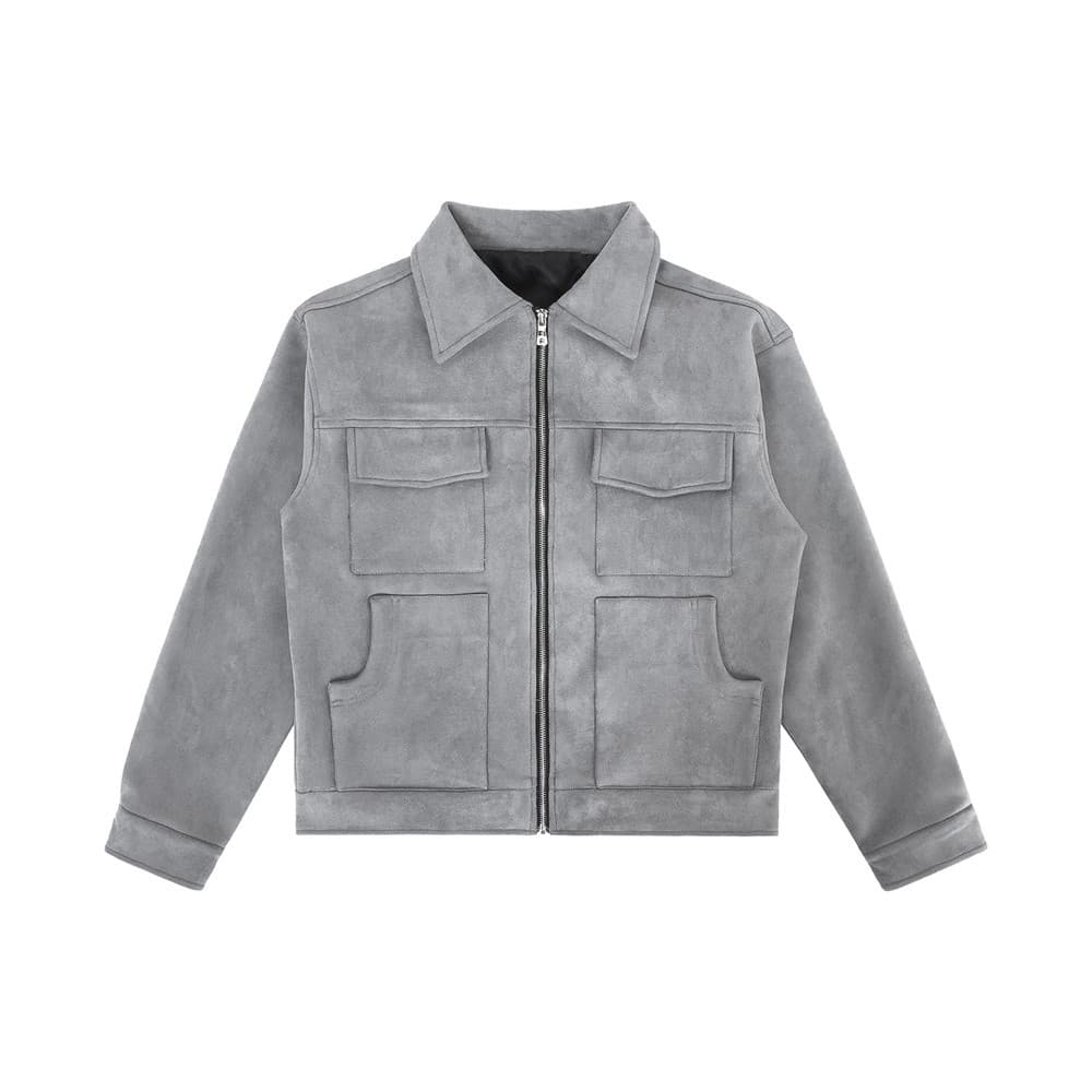 CT High Street Multi-Pocket Work Jacket Trendy Brand Autumn Winter Loose Fit National Trend Zipper Casual Men's Solid Color