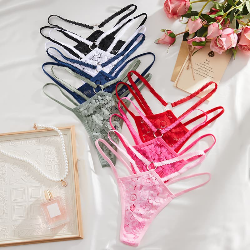 sexy lace underwear for women, sexy hollow new style, comfortable and breathable cross border multi color low waisted women's underwear