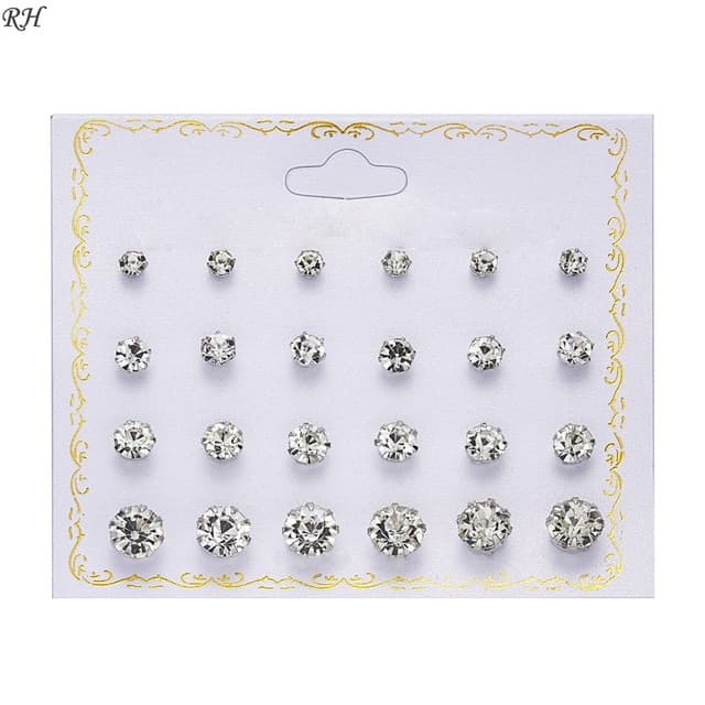 Brincos Stud Earrings 12 Pairs By Girl's Beauty Lab