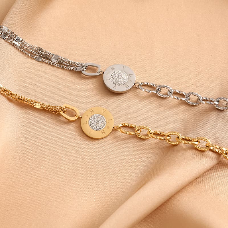 New Cross-Border Titanium Steel Bracelet European And American Trendy Brand Series Micro Inlaid Full Diamond Fashion