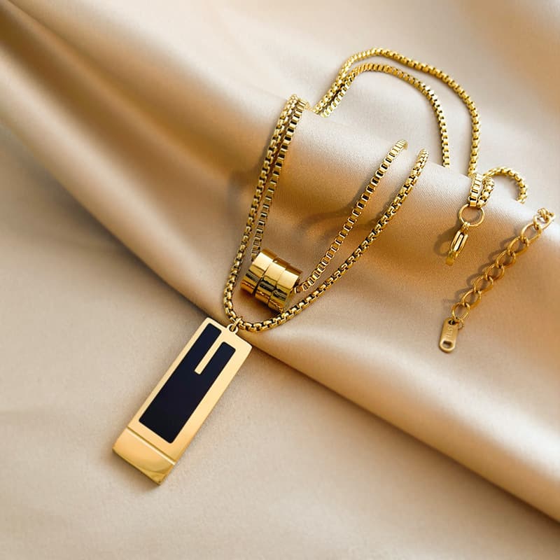 Designer Style Design High Grade Sweater Chain Jewelry Light Luxury Double Layer Long Necklace Accessories