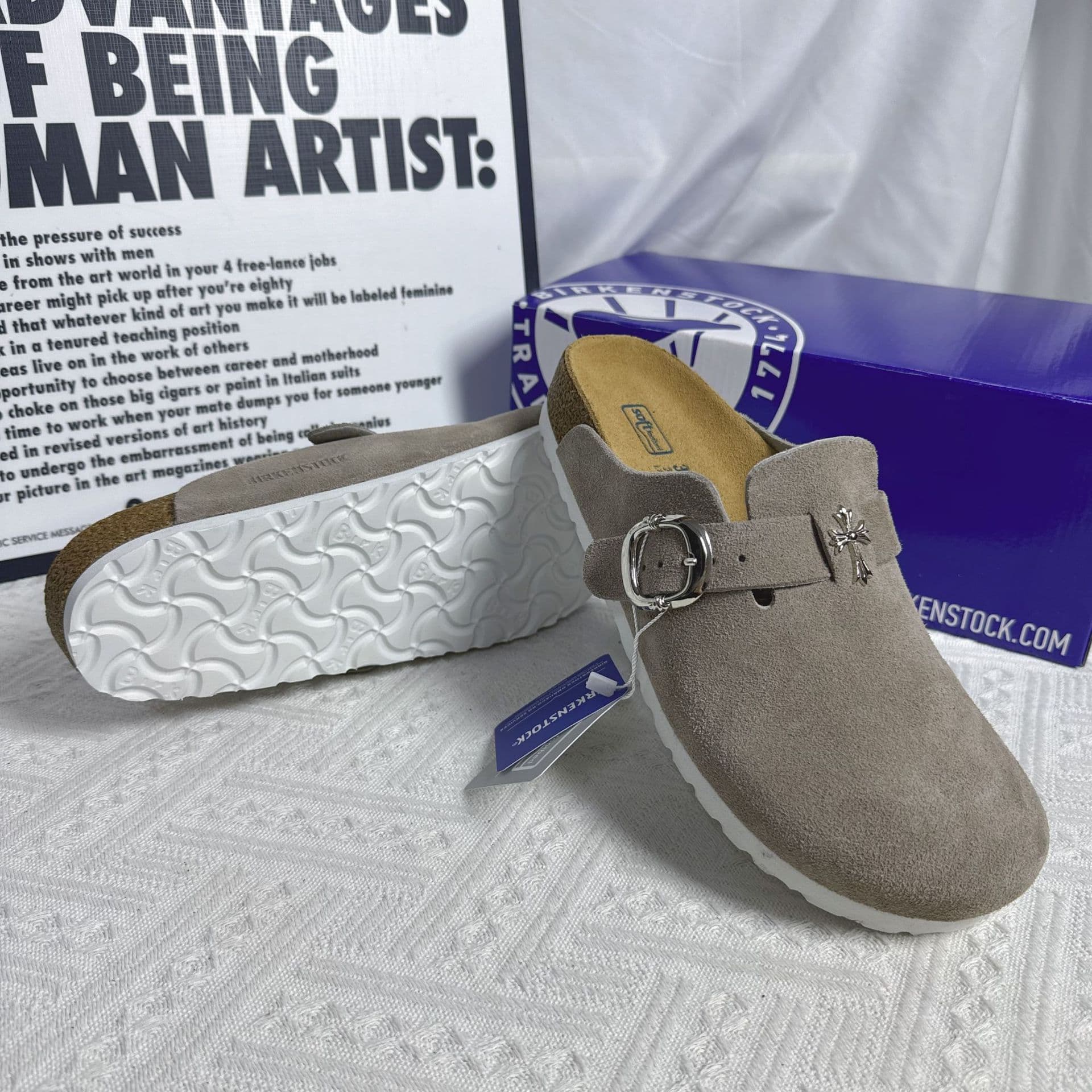 Pantoufles en cuir et liège polyvalentes Baotou Core à fond épais Original Boken Cool pour femmes Vêtements d'extérieur Lazy Half Trak