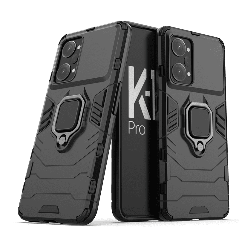 For OPPO K9 K9s K9x K10 Pro Hybrid Hard PC+Soft TPU Armor Anti-Drop Case Rotating Ring Stand Holder Cover
