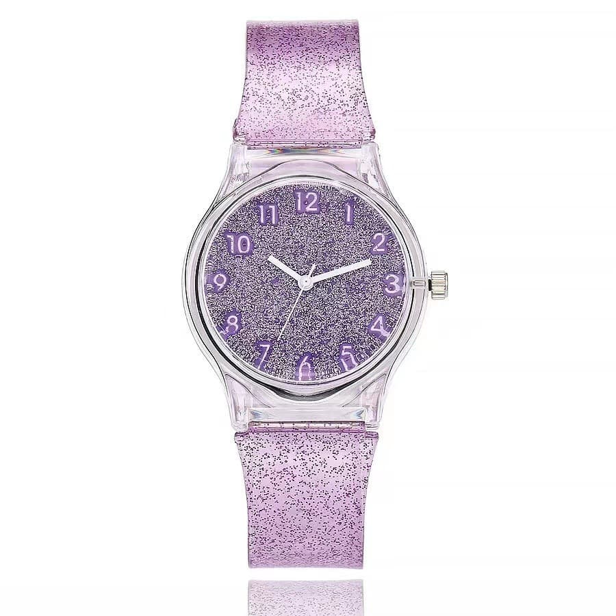 Fashionable ladies watches Geneva new colorful silicone student watches Simple starry sky digital quartz watch