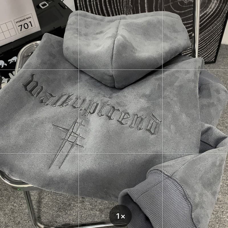 Suede Fleece Sweatshirt Autumn Winter Trendy Brand Cool American Oversize Loose Hooded Jacket Men's Fashion