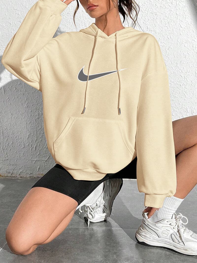 Pull à capuche ample pour femme, nouvelle personnalité, polyvalent, mode, impression, automne