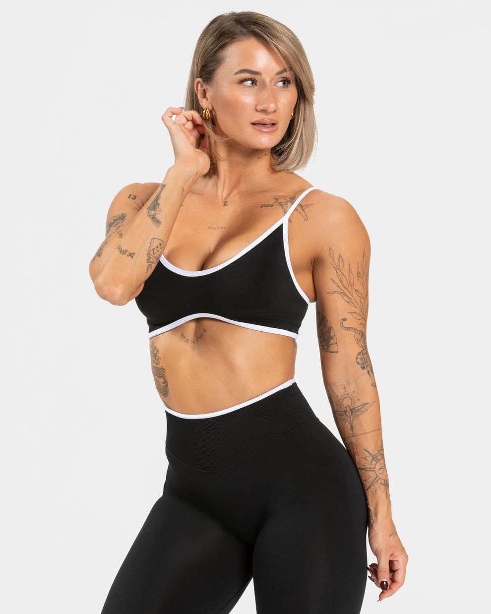 Ensemble débardeur et short de yoga ajusté sans coutures à blocs de couleur - Un article très populaire