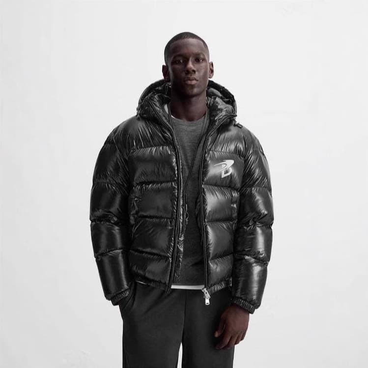 Men's Clothing Men's Fashion Brand Fluffy Down Cotton Coat With Letter B Rocket Design, European And American Style Outerwear