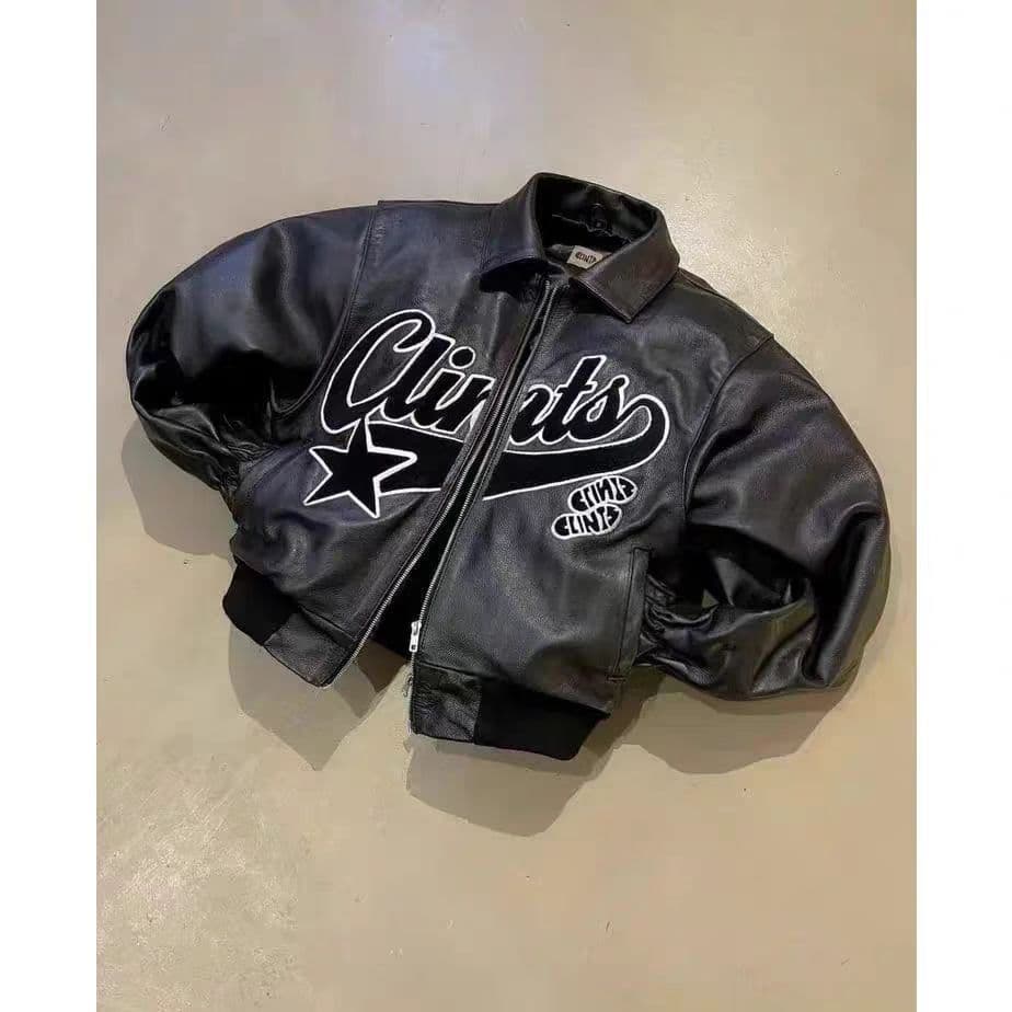 Veste vintage pour homme, style streetwear américain, veste en cuir PU, noire, épaisse, ample, avec fermeture éclair