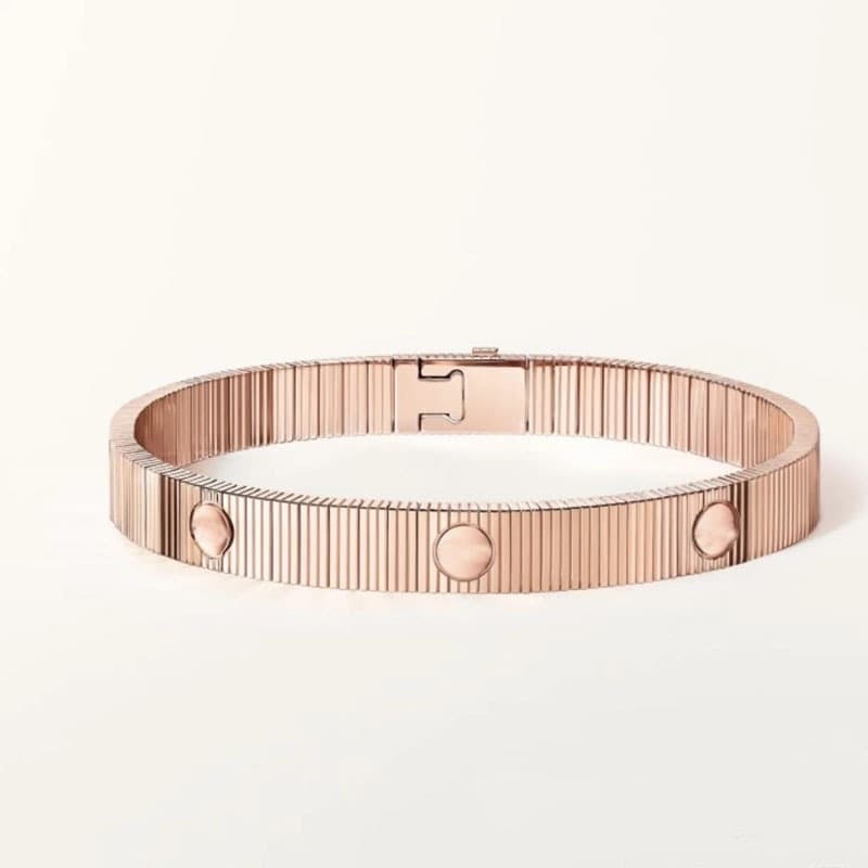 Bracelet Amour infini haut de gamme transfrontalier en or 18 carats à rayures filées, fermoir élastique et croix.