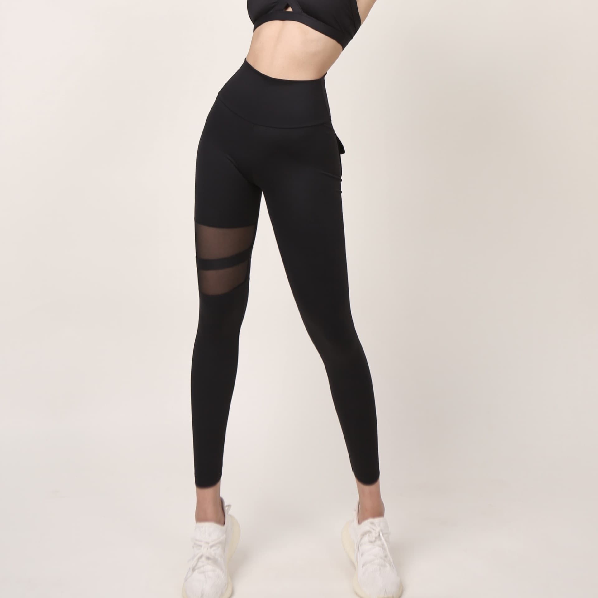 Women's clothing hip-lifting fitness pants for women in summer elastic tight sports high waist running outerwear stitching yoga pants